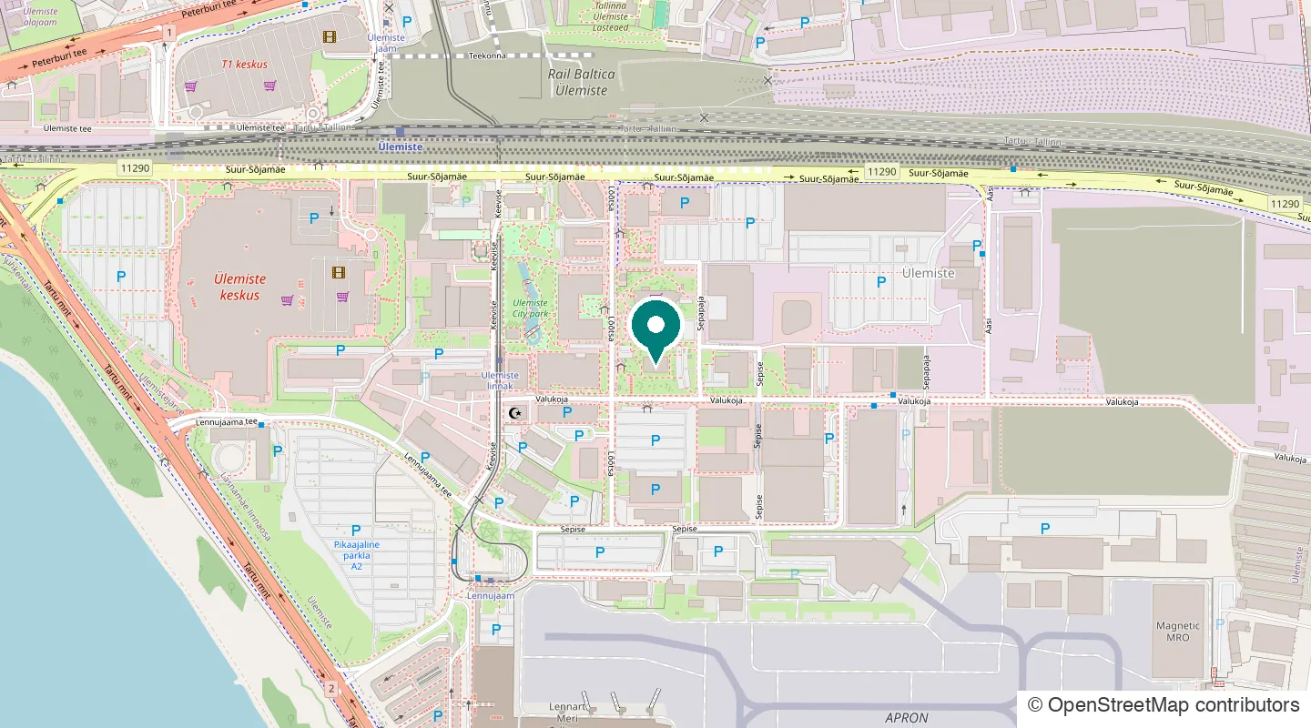 Map of Tallinn with Coflint OÜ's registered address marked