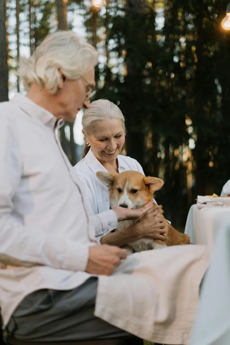 Couple with Corgi
